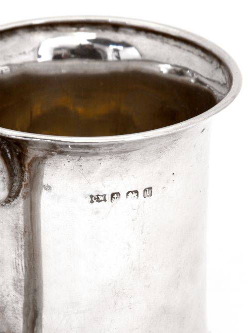 EDWARDIAN SILVER CHRISTENING MUG WITH A PLAIN CYLINDRICAL BODY - ADDITIONAL PHOTO 3
