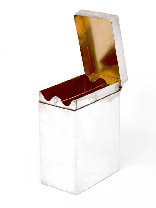 LATE VICTORIAN SILVER PLAYING CARD BOX WITH A PLAIN BODY HINGED LID AND GILT INTERIOR - ADDITIONAL PHOTO 1