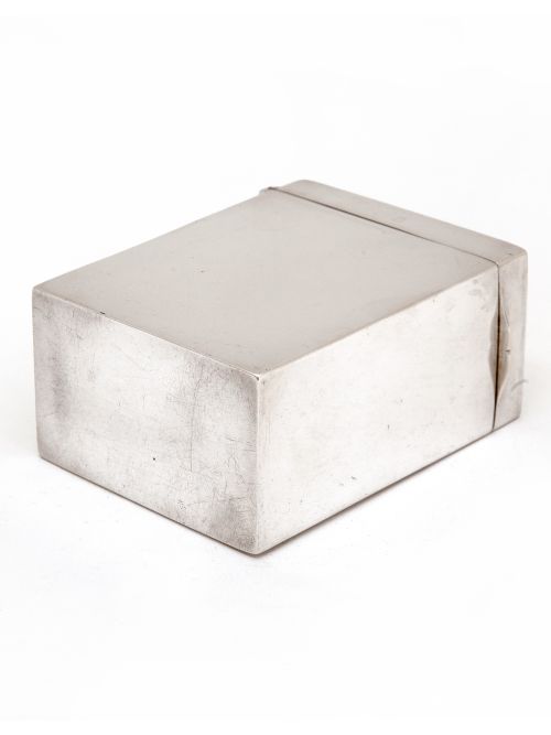 LATE VICTORIAN SILVER PLAYING CARD BOX WITH A PLAIN BODY HINGED LID AND GILT INTERIOR - ADDITIONAL PHOTO 4