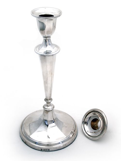 EXCEPTIONAL PAIR OF TESSIER SILVER CANDLE STICKS - ADDITIONAL PHOTO 1