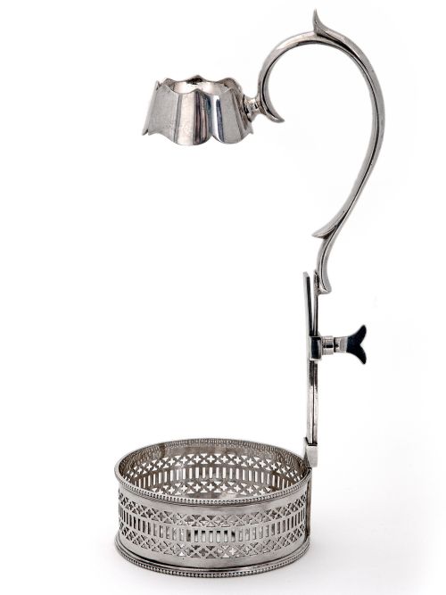 victorian silver plated wine or champagne bottle holder - CATEGORY: ANTIQUE SILVER - DATED 1890