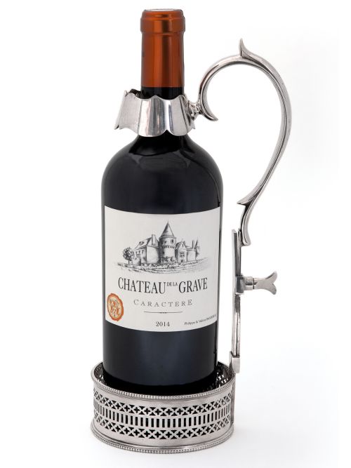 VICTORIAN SILVER PLATED WINE OR CHAMPAGNE BOTTLE HOLDER - ADDITIONAL PHOTO 1