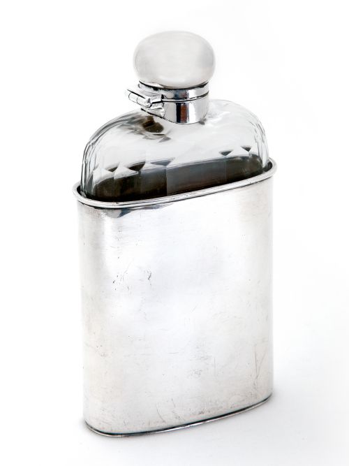 antique silver plated mappin webb hip flask - CATEGORY: ANTIQUE SILVER - DATED 1900