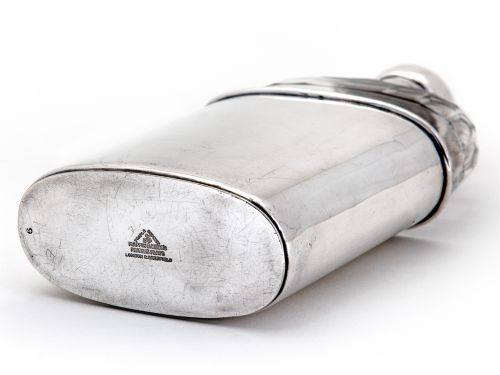 ANTIQUE SILVER PLATED MAPPIN WEBB HIP FLASK - ADDITIONAL PHOTO 3