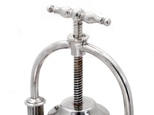 IMPRESSIVE EDWARDIAN OAK AND SILVER PLATE LEMON SQUEEZER - ADDITIONAL PHOTO 2