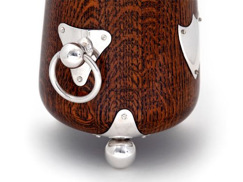 EDWARDIAN OAK AND SILVER PLATE BARREL - ADDITIONAL PHOTO 3