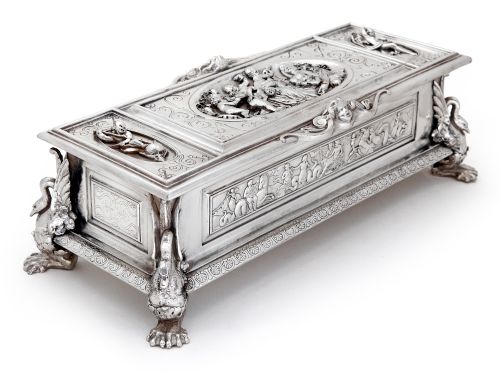 elkington co mason silver plate box - CATEGORY: ANTIQUE SILVER - DATED 1860