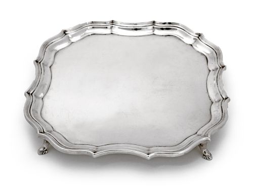 chester silver salver with a chippendale border - CATEGORY: ANTIQUE SILVER - DATED 1910