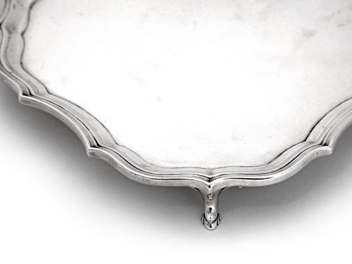 CHESTER SILVER SALVER WITH A CHIPPENDALE BORDER - ADDITIONAL PHOTO 1