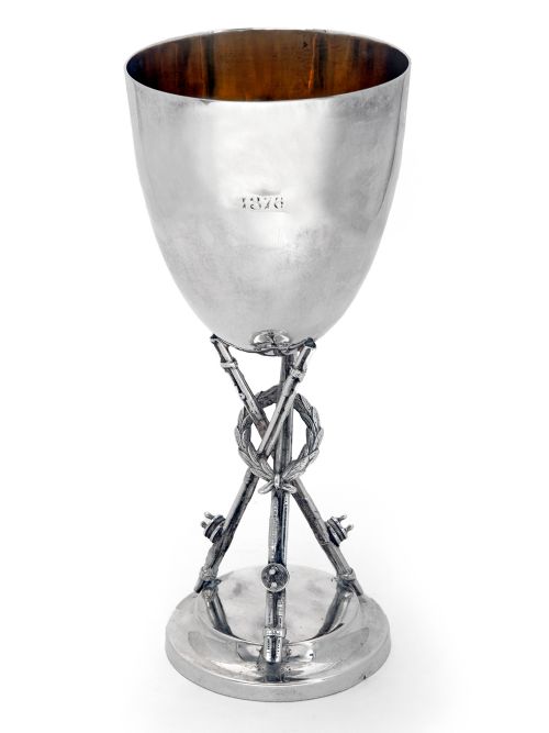 victorian silver plated fishing trophy in a goblet shape - CATEGORY: ANTIQUE SILVER - DATED 1870