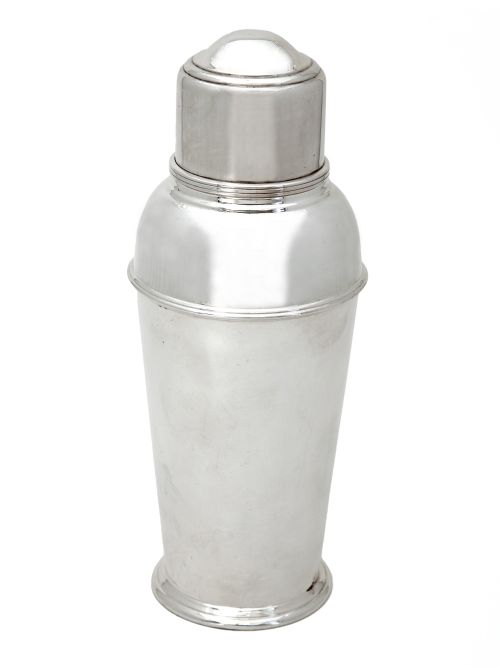 english art deco style silver plated cocktail shaker - CATEGORY: ANTIQUE SILVER - DATED 1930