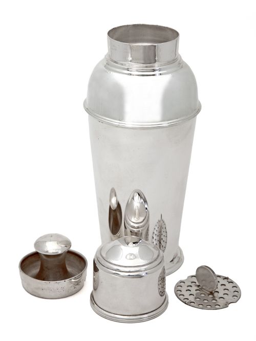 ENGLISH ART DECO STYLE SILVER PLATED COCKTAIL SHAKER - ADDITIONAL PHOTO 1