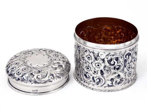 CHESTER SILVER VICTORIAN DRESSING TABLE JAR - ADDITIONAL PHOTO 1