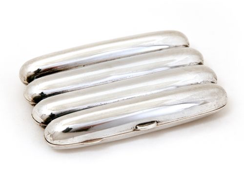 victorian chester silver pocket cigar case - CATEGORY: ANTIQUE SILVER - DATED 1890