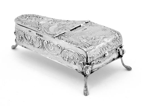 silver match striker in the shape of a grand piano - CATEGORY: ANTIQUE SILVER - DATED 1890