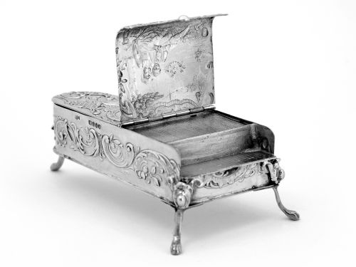 SILVER MATCH STRIKER IN THE SHAPE OF A GRAND PIANO - ADDITIONAL PHOTO 2