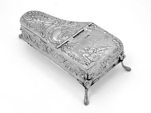 SILVER MATCH STRIKER IN THE SHAPE OF A GRAND PIANO - ADDITIONAL PHOTO 3