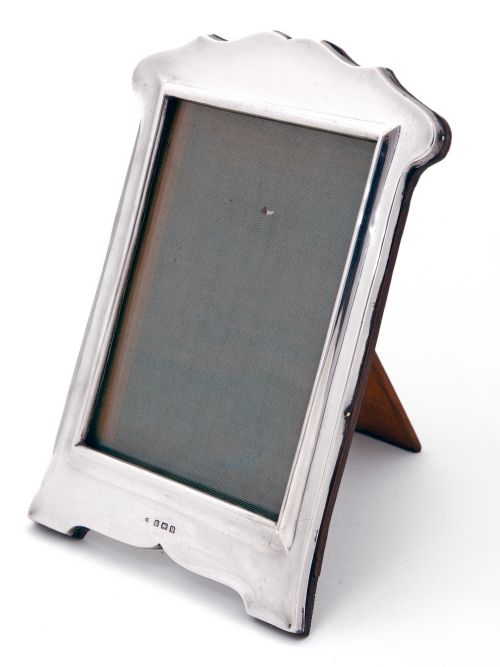 plain antique rectangular silver photo or picture frame - CATEGORY: ANTIQUE SILVER - DATED 1910