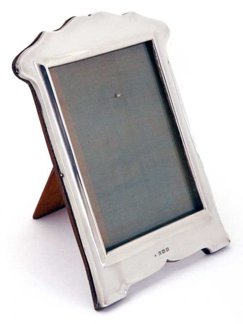 PLAIN ANTIQUE RECTANGULAR SILVER PHOTO OR PICTURE FRAME - ADDITIONAL PHOTO 1