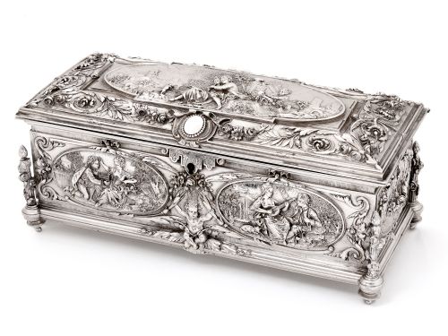 ornate french silver plated electro formed box by ab paris - CATEGORY: ANTIQUE SILVER - DATED 1880