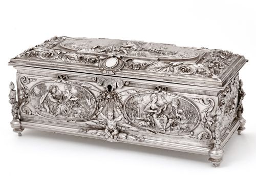 ORNATE FRENCH SILVER PLATED ELECTRO FORMED BOX BY AB PARIS - ADDITIONAL PHOTO 1