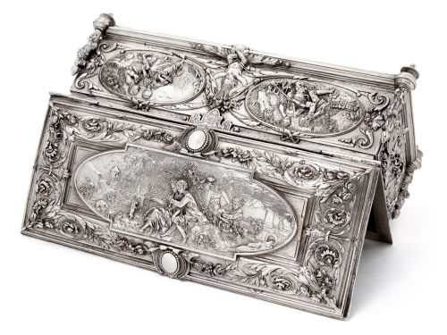 ORNATE FRENCH SILVER PLATED ELECTRO FORMED BOX BY AB PARIS - ADDITIONAL PHOTO 3