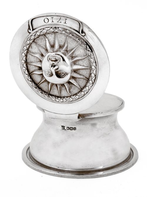 THOMAS BRADBURY SON SILVER INKWELL WITH A STARBURST FACE DESIGN - ADDITIONAL PHOTO 4