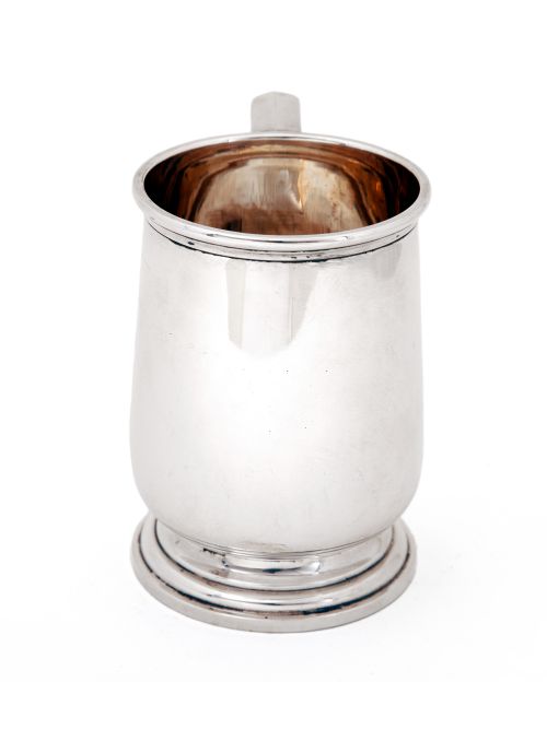 GEORGIAN STYLE LARGE SILVER CHRISTENING MUG WITH A PLAIN BODY - ADDITIONAL PHOTO 1