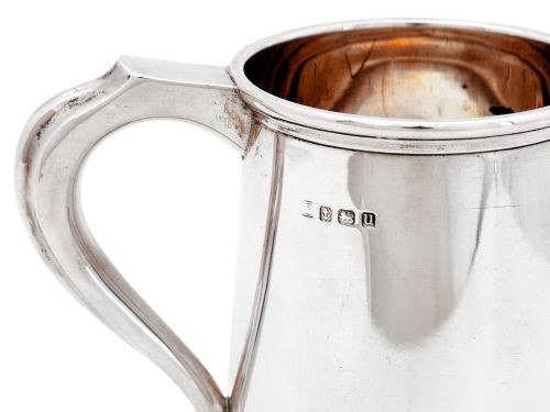 GEORGIAN STYLE LARGE SILVER CHRISTENING MUG WITH A PLAIN BODY - ADDITIONAL PHOTO 3