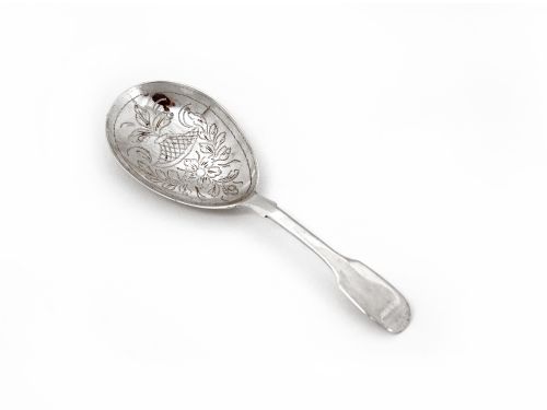 early victorian silver tea caddy spoon - CATEGORY: ANTIQUE SILVER - DATED 1800