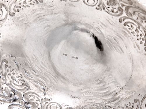 GERMAN 800 GRADE SILVER CENTRE PIECE DECORATED WITH SILVER SWANS - ADDITIONAL PHOTO 6