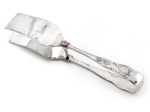 AESTHETIC MOVEMENT ENGRAVED PAIR OF SILVER PLATED ASPARAGUS TONGS - ADDITIONAL PHOTO 4