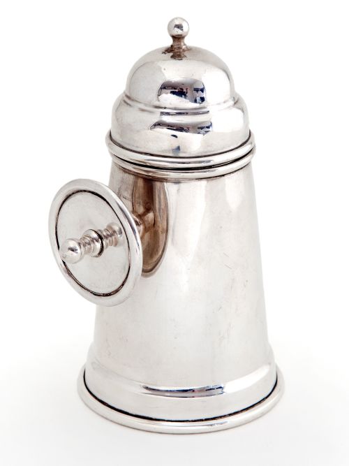silver plated cocktail pick holder in the shape of a fire extinguisher - CATEGORY: ANTIQUE SILVER - DATED 1940