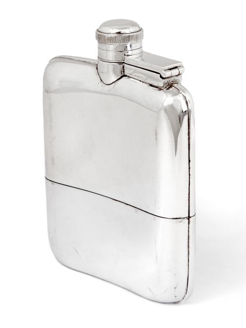 james dixon son plain silver plated quarter pint hip flash - CATEGORY: ANTIQUE SILVER - DATED 1930