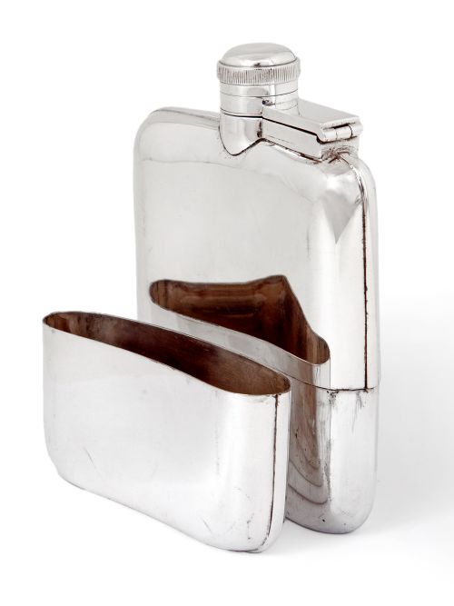 JAMES DIXON SON PLAIN SILVER PLATED QUARTER PINT HIP FLASH - ADDITIONAL PHOTO 1