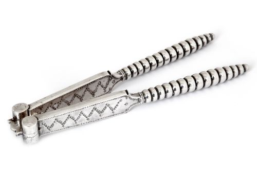 close plated lobster crackers with beaded style handles - CATEGORY: ANTIQUE SILVER - DATED 1870