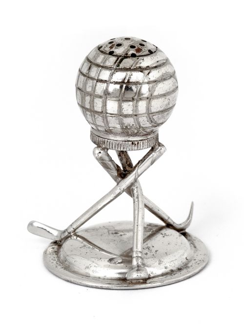 SILVER PLATED GOLF THEME SALT AND PEPPER CONDIMENTS - ADDITIONAL PHOTO 2