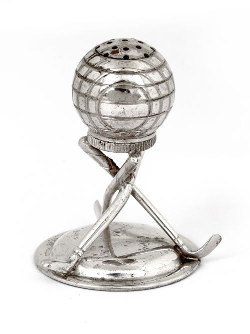 SILVER PLATED GOLF THEME SALT AND PEPPER CONDIMENTS - ADDITIONAL PHOTO 3