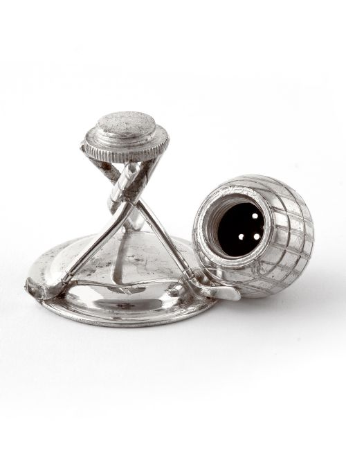 SILVER PLATED GOLF THEME SALT AND PEPPER CONDIMENTS - ADDITIONAL PHOTO 4