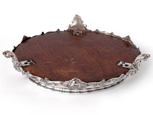 ANTIQUE GEORGIAN OLD SHEFFIELD PLATE MIRROR PLATEAU CAKE STAND - ADDITIONAL PHOTO 3