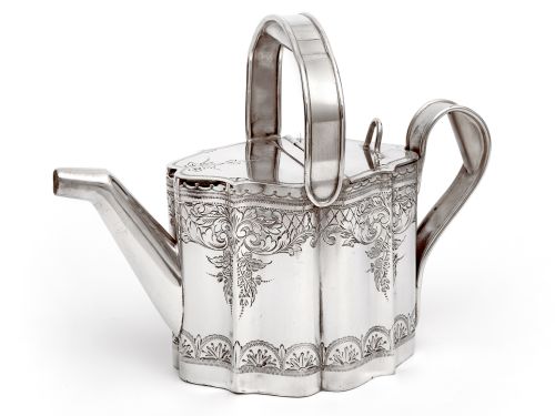 victorian novelty silver plated watering can - CATEGORY: ANTIQUE SILVER - DATED 1890