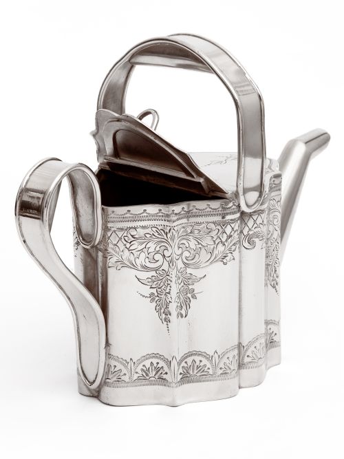 VICTORIAN NOVELTY SILVER PLATED WATERING CAN - ADDITIONAL PHOTO 2