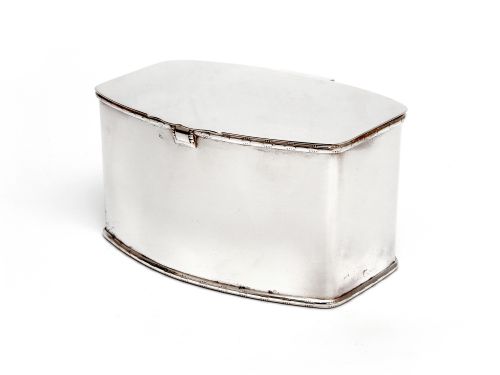 art deco silver plated biscuit or trinket box with a plain body and hinged lid - CATEGORY: ANTIQUE BOXES - DATED 1920