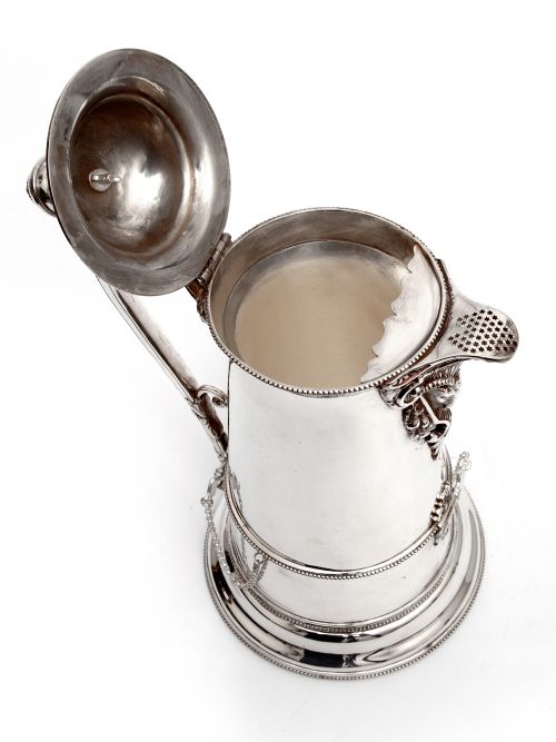 ANTIQUE SILVER PLATED ICE COOLER LEMONADE JUG BY JOHN ROUND SON - ADDITIONAL PHOTO 2
