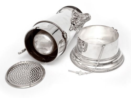ANTIQUE SILVER PLATED ICE COOLER LEMONADE JUG BY JOHN ROUND SON - ADDITIONAL PHOTO 4
