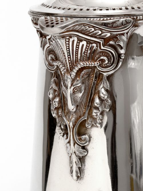 ANTIQUE SILVER PLATED ICE COOLER LEMONADE JUG BY JOHN ROUND SON - ADDITIONAL PHOTO 5