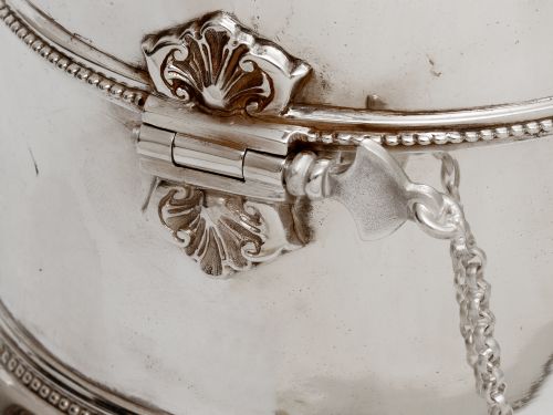 ANTIQUE SILVER PLATED ICE COOLER LEMONADE JUG BY JOHN ROUND SON - ADDITIONAL PHOTO 6