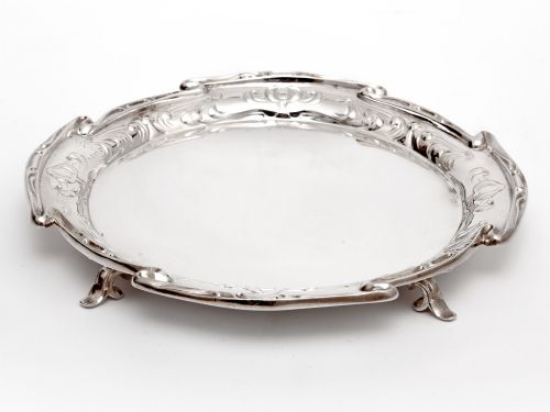 ART NOUVEAU STYLE MAPPIN WEBB 8 SILVER PLATED SALVER - ADDITIONAL PHOTO 1