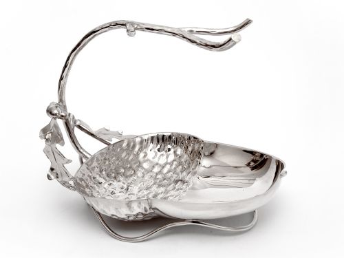 hukin heath silver plated grape stand with acorn and oak leaf decoration - CATEGORY: ANTIQUE SILVER - DATED 1880