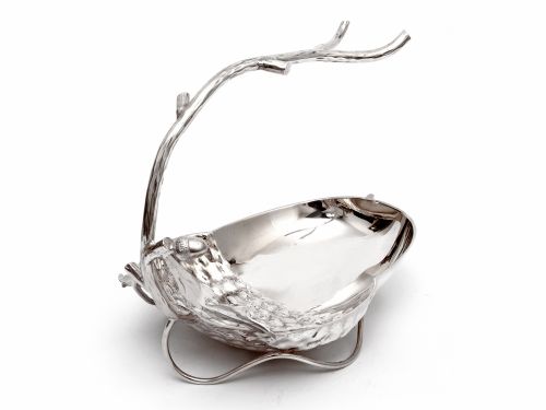 HUKIN HEATH SILVER PLATED GRAPE STAND WITH ACORN AND OAK LEAF DECORATION - ADDITIONAL PHOTO 2